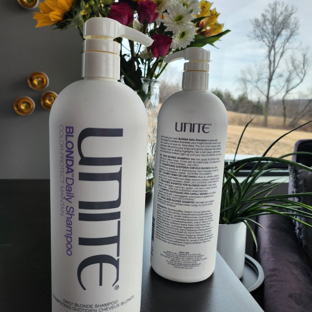 Unite Blonda Daily Hair Shampoo Purple Toning Blonde 33.8 OZ new bottles - Picture 3 of 5